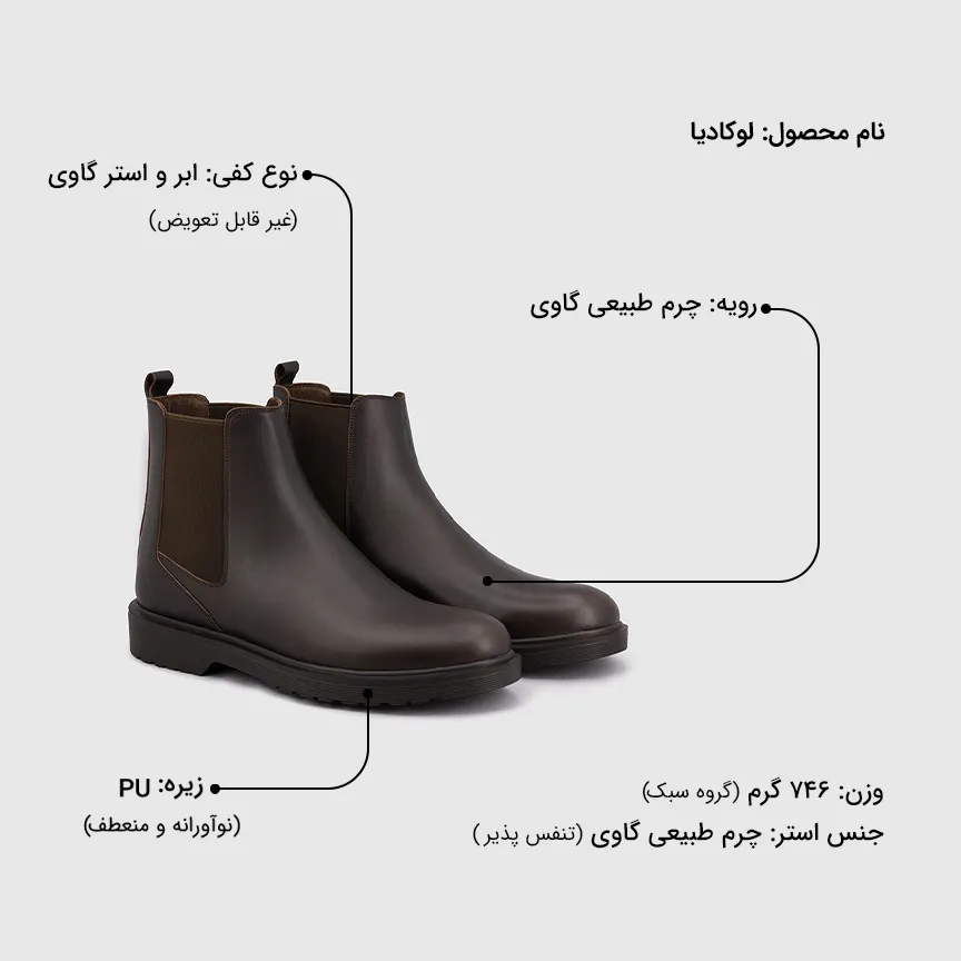 نیم بوت مردانه لوکادیا